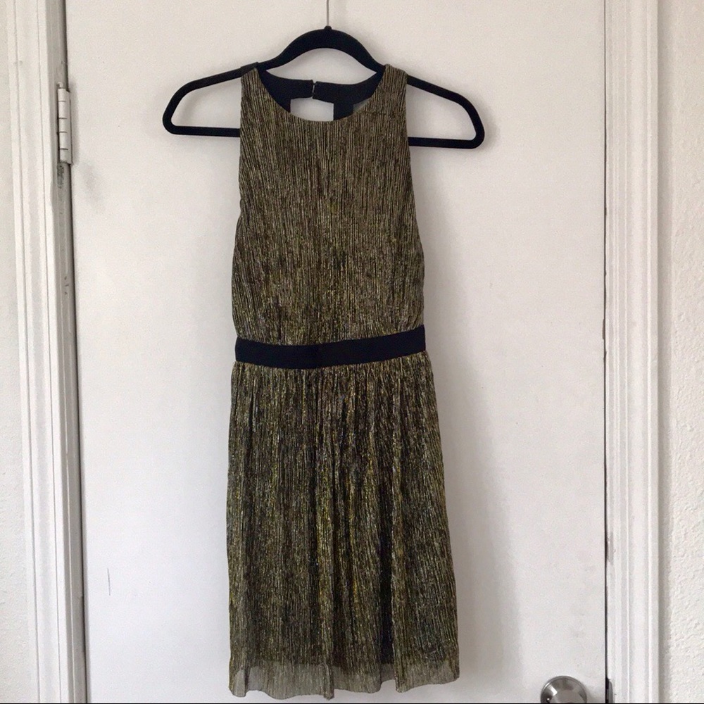 WYLDR Gold Sparkle Backless Mini Dress